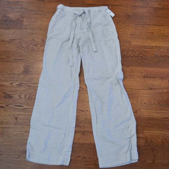 NWT Gap Wide Leg Linen Pants w/ High Waisted Belt - Picture 1 of 5